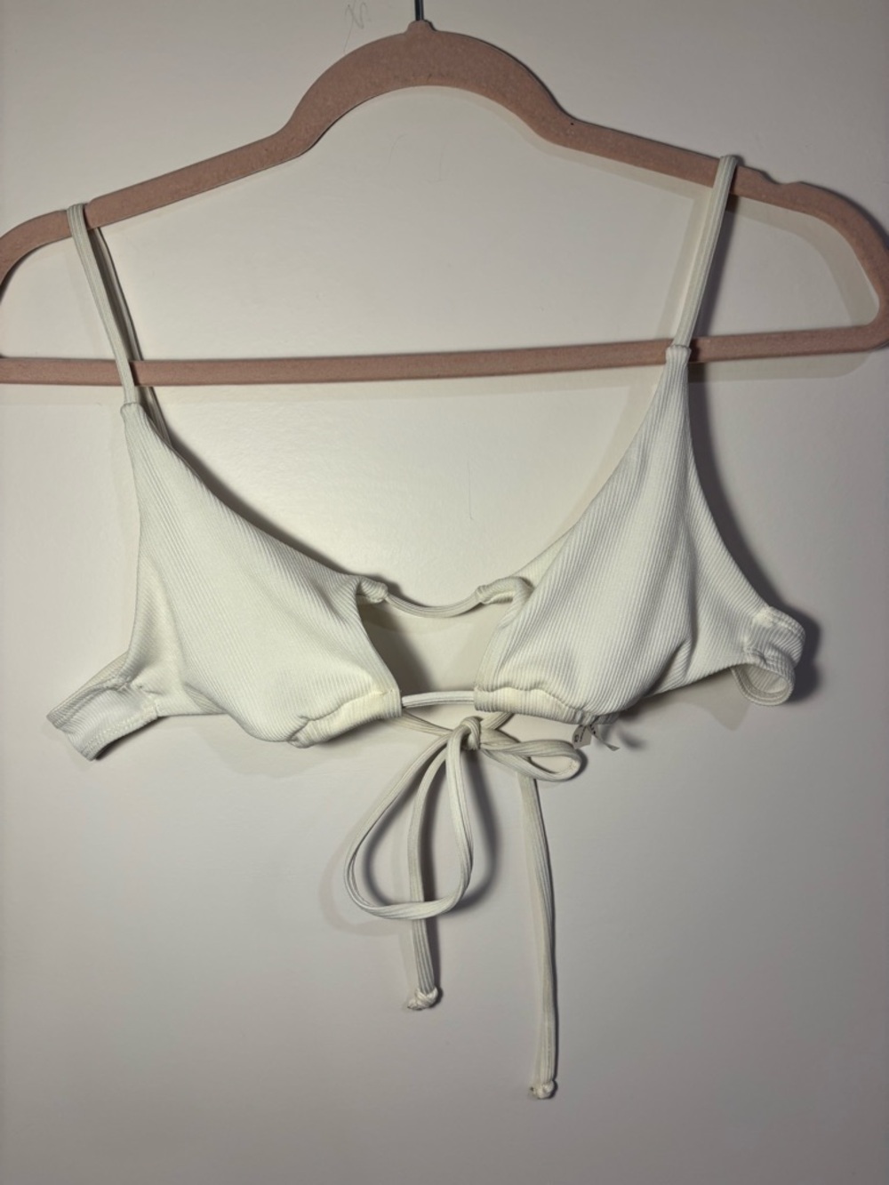 Zaful White Ribbed Bathing Suit